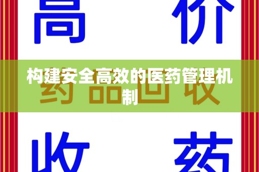 蚌埠构建安全高效的医药管理机制